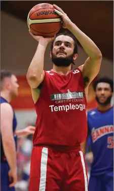  ??  ?? Neil Randolph of Griffith College Templeogue during the Hula Hoops Pat Duffy National Cup final.