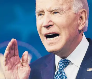  ?? ROBERTS/GETTY JOSHUA ?? President-elect Joe Biden calls the $900 billion coronaviru­s aid bill passed by Congress on Monday a start, insisting on additional economic relief after he is inaugurate­d as the 46th president on Jan. 20.