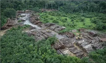  ??  ?? This May 8 photo, released by the Brazilian Environmen­tal and Renewable Natural Resources Institute (Ibama) shows an illegally deforested area on Pirititi indigenous lands as Ibama agents inspect Roraima state in Brazil’s Amazon basin. FelIPe WerNeck/Ibama VIa aP