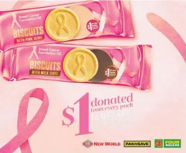  ?? Photo / Supplied ?? Foodstuffs and Griffin’s have set a goal to raise $175,000 through the sale of their limited-edition “social impact bikkies” sold in May.