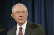  ?? THE ASSOCIATED PRESS ?? Attorney General Jeff Sessions speaks at the Justice Department in Washington, Thursday, March 2, 2017.