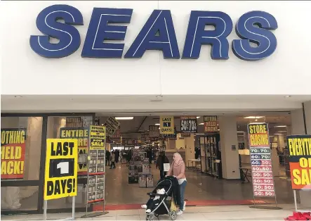  ?? RICHARD BUCHAN/THE CANADIAN PRESS ?? The demise of Sears Canada put 15,000 people out of work and created headaches for owners of shopping malls across the country, where Sears had leases.