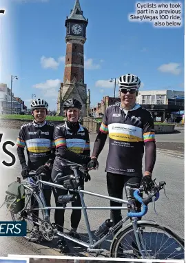  ?? ?? Cyclists who took part in a previous Skegvegas 100 ride, News also below