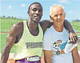  ?? ?? Roddan with Linford Christie, who described him as ‘my coach, my best friend and my second father’