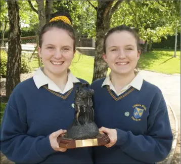  ??  ?? Ciara and Aoife Breen, joint winners of the spirit of TY award.