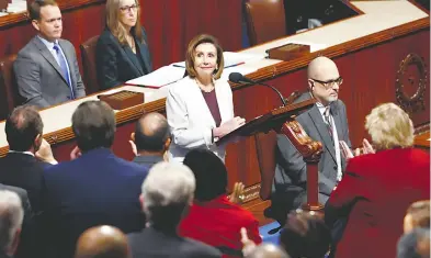  ?? REUTERS ?? Pelosi detentaba el tercer puesto en jerarquía en EU, después del presidente y vicepresid­ente