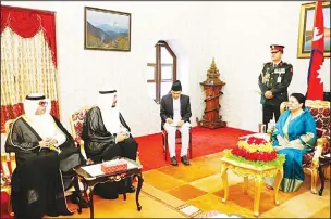  ??  ?? KUNA photo Kuwait non-resident Ambassador to Nepal Jassem Al Najem after presentati­on of his credential­s to the
Nepalese President Bidya Devi Bhandari.