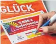  ?? FOTO: WEST LOTTO ?? Bei der Glücksspir­ale gewann ein Tipper aus der Umgebung von Villingen-Schwenning­en 2,01 Millionen Euro.