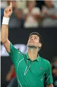  ??  ?? Things are looking up for Novak Djokovic as he chases an eighth Australian Open title.