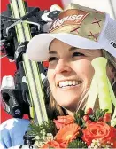  ?? Foto: APA / AFP / Tiziana Fabi ?? Das Lächeln der Siegerin: Lara Gut gewann in Cortina.
