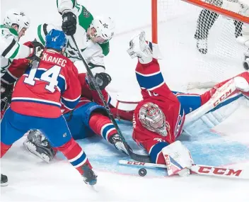  ??  ?? Carey Price a résisté à la menace des Stars, en troisième période.