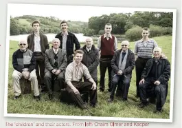  ??  ?? The ‘children’ and their actors. From left: Chaim Olmer and Kacper Swietek; Arek Hersh MBE and Tomasz Studzinski; Pascal Fischer and Sir Ben Helfgott; Marek Wroblewski and Sam Laskier; Kuba Sprenger and Ike Alterman