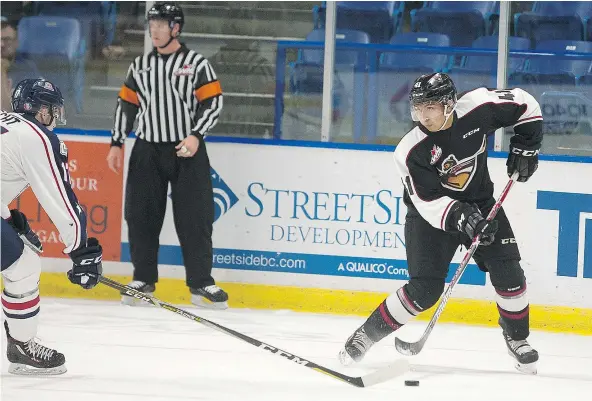  ??  ?? Vancouver Giants defenceman Alex Kannok Leipert hails from Regina and expects at least 95 friends and family members will be in attendance when the Giants play the Pats Saturday in the last stop on Vancouver’s six-game road trip.