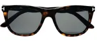  ??  ?? Look alike tortoise shell “Andrew” sunglasses. Tom Ford $395