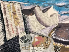  ??  ?? Collaged paintings: John Piper’s Beach with Starfish