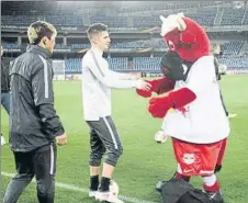  ?? F: UNCITI ?? Con mascota incluida El equipo austriaco ha viajado con su toro rojo