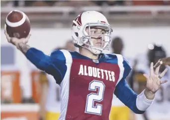  ??  ?? Johnny Manziel n’a pas la meilleure réputation. On a un peu mieux compris pourquoi, mercredi, alors qu’il a critiqué la direction des Alouettes pour son utilisatio­n. - Archives