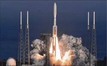  ?? CRAIG BAILEY / FLORIDA TODAY ?? A United Launch Alliance Atlas V rocket lifts off from Cape Canaveral Air Force Station on Thursday, carrying the GOES-S weather satellite.