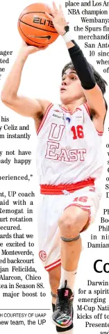  ?? PHOTOGRAPH COURTESY OF UAAP ?? REY Remogat’s experience playing in the UAAP will be a big boost to his new team, the UP Fighting Maroons, in Season 88.