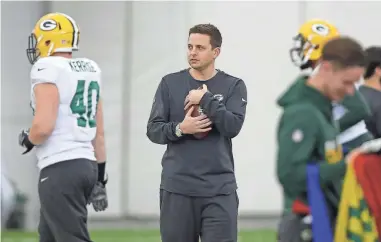  ?? JIM MATTHEWS / USA TODAY NETWORK-WISCONSIN ?? Eliot Wolf watches during Green Bay Packers practice inside the Don Hutson Center on Thursday.