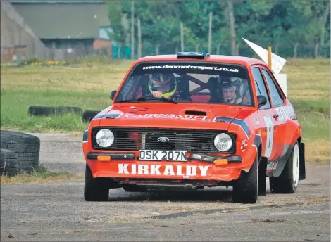  ?? Photograph­s: westcoastp­hotos ?? Overall winner in round three of the Scottish Tarmac championsh­ips held at he MoD base in Leuchars was Alan Kirkaldy and his co-driver Eoghan Anderson from Cairnbaan.