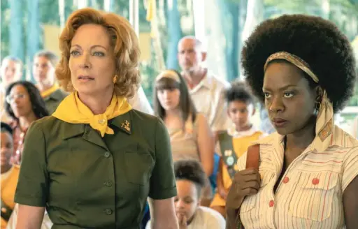  ?? AMAZON STUDIOS PHOTOS ?? Allison Janney (left) and Viola Davis play the leaders of rival scout groups in rural Georgia in the ’70s period piece “Troop Zero.”