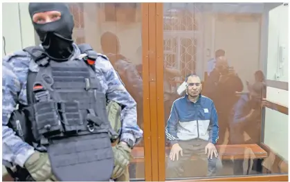  ?? AFP ?? PRESENTACI­ÓN. Saidakrami Rachabaliz­oda es uno de los cuatro acusados por el ataque en el Crocus City Hall.