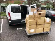  ?? DR. STEVEN MARKS VIA AP ?? Medical equipment and supplies from the North Carolina State University College of Veterinary Medicine in Raleigh, N.C., await transfer March 23to area hospitals.
