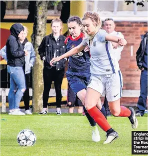  ??  ?? England (white strip) in action at the Rosebowl Tournament in Newcastle