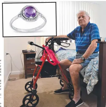  ?? ?? Vincent cancer survivor Richard Griffiths, 80, has put out a plea for the people that stole his precious family ring to return it. Picture: Natasha Emeck