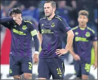  ??  ?? MISERY: Everton trudge off on Thursday night