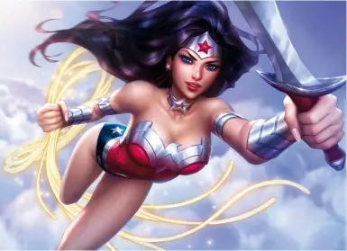  ??  ?? Wonder Woman – or any heroic character – practicall­y demands to be placed in a dynamic pose.