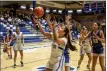  ?? ?? LEFT: Peñasco’s Karina Rael receives a pass from Alexis Romero during a game Thursday (Feb. 2) in Questa. RIGHT: The Lady Cats’ Aliyah Santisteva­n reaches for a rebound Thursday (Feb. 2) during a home game against the Lady Panthers.