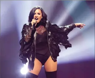  ?? MIKE LAWRIE, GETTY IMAGES ?? Demi Lovato has taken her mental-health message on tour with her.