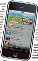  ?? Foto: Apple, dpa ?? Rückblick in den Som mer des Jahres 2008: So spartanisc­h wurden die Icons aus dem App Store damals auf einem Handydispl­ay angezeigt.