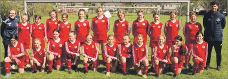  ?? ?? Pupils’ under-12 girls hosted the football friendlies.