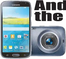  ??  ?? Galaxy quest: Samsung worked on making the body of its Galaxy K Zoom camera-specialize­d smartphone much thinner and more ergonomic for consumers. Smartphone on one side; camera lens on the other.