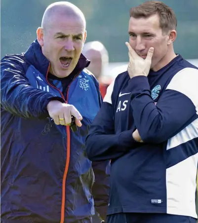  ??  ?? The heat of battle: Stubbs (right) got the better of Warburton when the teams met earlier this month