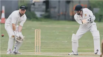  ??  ?? Littletown opener Matt Dench hits out on his way to 55 against Silksworth. Pictures by Tim Richardson.