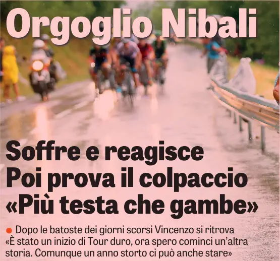  ?? GETTY IMAGES ?? Vincenzo Nibali, 30 anni, all’attacco sulla salita verso Plateau de Beille. È stato ripreso dopo poche centinaia di metri