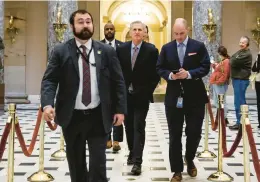  ?? ANNA MONEYMAKER/GETTY ?? House Speaker Kevin Mccarthy, R-calif., spent an hour with President Joe Biden at the White House on Wednesday to initiate talks on federal spending.