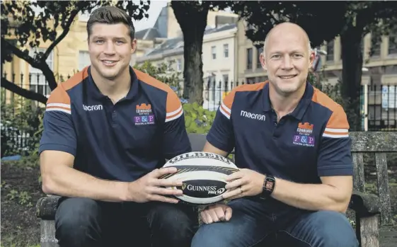  ??  ?? 2 Edinburgh lock Grant Gilchrist, left, and assistant coach Duncan Hodge brushed off suggestion­s that Edinburgh are among the favourites for the Pro14 this season.