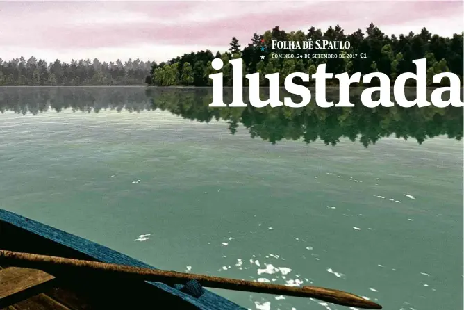  ??  ?? Paisagem do jogo ‘Walden’ mostra lago homônimo onde Henry David Thoreau se isolou, em Massachuse­tts (EUA)