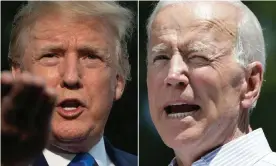  ?? Photograph: Jim Watson/AFP/Getty Images ?? A poll this month showed Donald Trump trailing Joe Biden 55%-40% among registered voters as ratings for his handling of the coronaviru­s crisis have plummeted.