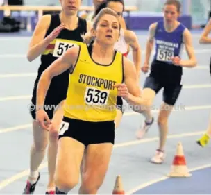  ??  ?? ●●Louise Rudd in action in the senior 3,000 metres race