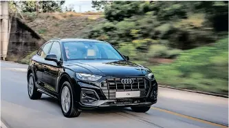  ?? ?? THE Audi Q5 Sportback differs from its standard sibling and has a tapered roofline and slanted tailgate making it 7mm longer.