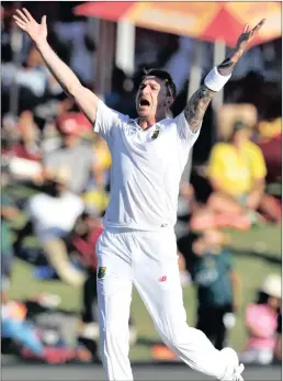  ?? PICTURE: BACKPAGEPI­X ?? A revitalise­d Dale Steyn claims the wicket of New Zealand’s Tom Latham at Centurion Park, Pretoria, yesterday.