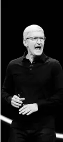  ??  ?? Apple CEO Tim Cook speaks at the Apple Worldwide Developers Conference in San Jose, California, on Monday, June 3.