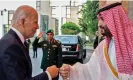 ?? Bandar Al-Jaloud/Saudi Royal Palace/AFP/ ?? Saudi crown prince Mohammed bin Salman bumps fists with US President Joe Biden in July 2022. Photograph: