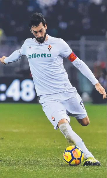  ?? Picture: FOTOGRAMMA / MEGA ?? SAD LOSS: Italian national team player and Fiorentina captain Davide Astori, was found dead in the Hotel La di Moret in Udine, where he was with the team before a game.